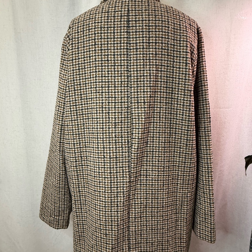 Old Navy Houndstooth Coat Jacket Size L Brown Tan Classic Button Front - Picture 4 of 7